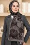 شال نسائي بني من الخيزران بنقشة الزهور - 2