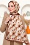 Women's Orange Floral Patterned Organic Cotton Soft Shawl