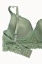 Women's Green Stone Embroidered Lace Unpadded Bralette Set - 4