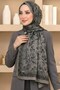 Women's Light Brown Floral Patterned Organic Cotton Soft Shawl