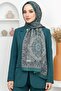 Women's Turquoise Mandala Patterned Organic Cotton Soft Shawl