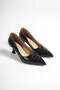 Grasse Premium Crocodile Black Heeled Shoes Stiletto
