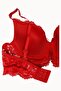 Women's Red Stone Embroidered Lace Unpadded Bralette Set - 3