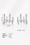 Multi-Bar Zircon Stone Women's Steel Earrings - 5