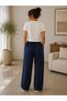 Women's 100% Cotton Crop T-Shirt & Wide-Leg Pants Set Comfortable Casual Oversize Set - 2
