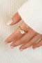 Gold Color Adjustable Women's Ring with Flower Detail and Stone Elegant Jewelry - 2