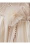 Birthday Baby Girl Dress with Floral Accessories at the Waist, Flounce Sleeves and Tulle Skirt - 3