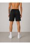 Men's Black Gray Contrast Shorts Red Dragon Printed Comfortable Fit Sports Shorts - 3