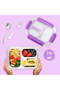 Stainless Steel Lunch Box 710ml, 3 Compartment Leakproof Bento Box for Kids- Purple - 8