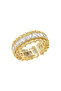 Vip Women's Gold Baguette Stone Chain Detailed Adjustable Ring - 4