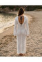 Summer Backless Slit Openwork Bohemian Knitwear Dress Beach Dress - 3