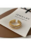 Vip Women's Gold Baguette Stone Chain Detailed Adjustable Ring - 3