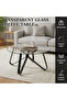 Modern Center Table,Round Coffee Table, Center Side Table, Glass Sofa Table，6mm Tempered Glass - 3