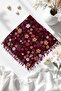 Women's Burgundy Floral Patterned Beaded Writing - 2