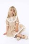 Girl's Baby Collar Floral Detailed Terry Cotton Fabric Dress with Inner Lining for Eid. - 3