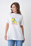 Women's Summer Style La Dolce Vita Written Lemon Printed Round Neck White T-Shirt