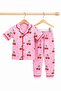 Girl's cherry print pajama set - 2 piece summer short sleeve outfit - sizes 6-24 months, 3-6 years - 3