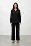 Burgundy Textured Ribbed Soft Tuşe Winter Knitted Pajama Set