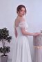 Women's Off-Shoulder Double-Breasted Strap Ring Detailed Flared Long Evening Dress Lilac, Black, Indigo, White - 6