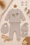 Baby Boy Newborn Organic 100% Cotton Quilted Lion Embroidered 5-Piece Hospital Discharge Set