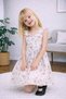 Girl's Floral Woven Fabric Back with Bow Detail, 100% Cotton, Stylish Dress for the Holiday Season. - 2