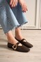 Signa Brown Leather Ballerina Shoes - 2