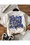 Women's Colorful Amor Text Printed White T-Shirt