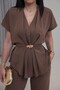 Vatkali Gold Accessory-Detained Bluz and Pants Set 37286 - 6