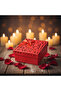 Compact Red Square Cardboard Gift Box with Love Print for Small Gifts, Jewelry 16×16×8 cm - 2