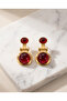 Vintage gold red earrings 3 cm