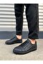 Jy166 Prestige Lace-Up Skin Quilted Patterned Men's Casual Sneaker Shoes Cst - Black - 2
