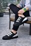 Jy029 Mono Laceless 3-Stripe Elastic Legend Skin Men's Casual Sneaker Shoes Cst - Black/White - 2