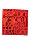 Compact Red Square Cardboard Gift Box with Love Print for Small Gifts, Jewelry 16×16×8 cm