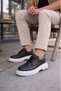 Jy06 Solven Lace-Up Leather Men's Casual Sports Classic Shoes Cbt - Black - 4