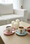 Figured 2-Piece Porcelain Coffee Cup Set 140 ml – Cute Design Turkish Coffee Cup Set Pandal - 2