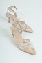 Aveny Lace Embroidery Detail Ankle Strap Thin Heeled Women's Shoes - 5