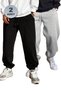 Relaxed Fit, Lace-Up Waist, 2 Pieces (Black+Gray) Summer Sports Jogger Seasonal 2-Pack Sweatpants