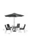 Garden Table with 4 Chairs and Umbrella - Dark Gray - 3