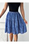 Women's Floral Pattern Wrinkled Fabric Flared Skirt with Elastic Waist - 4