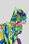 Girl's Tropical Patterned, Ruffled, and Gipe Detailed Summer Dress - 3