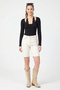Black Lace Tied Slim Fit Lycra Long Sleeve Women's Blouse - 5
