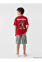 Red Nostalgic Monkey Printed Unisex Kids T-Shirt from Güli̇s Gi̇yi̇m - 4