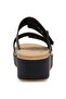 Brooklyn Buckle Matte Wrap Low Wedge Women's Slippers 212408-0Ri Black/Cashew - 6