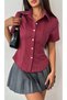 Vintage Striped Short Sleeve Shirt [Summer Trend'26] - 6