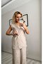 Waist-Tied Lined Vest and Trousers Set - 7