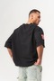 Eight Nine Fringed and Patch Detailed Crew Neck Oversize T-Shirt - 7