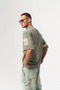 System 71 Fringed and Patch Detailed Crew Neck Oversize T-Shirt - 8