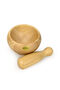 Wooden Mortar and Pestle Rubberwood Spice Grinder Set 15cm – Manual Herb Crusher for Garlic - 4