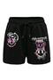 Unisex Black Detailed Shorts
