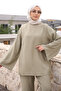 Light Khaki Spanish Sleeve Tunic Pantsuit - 3